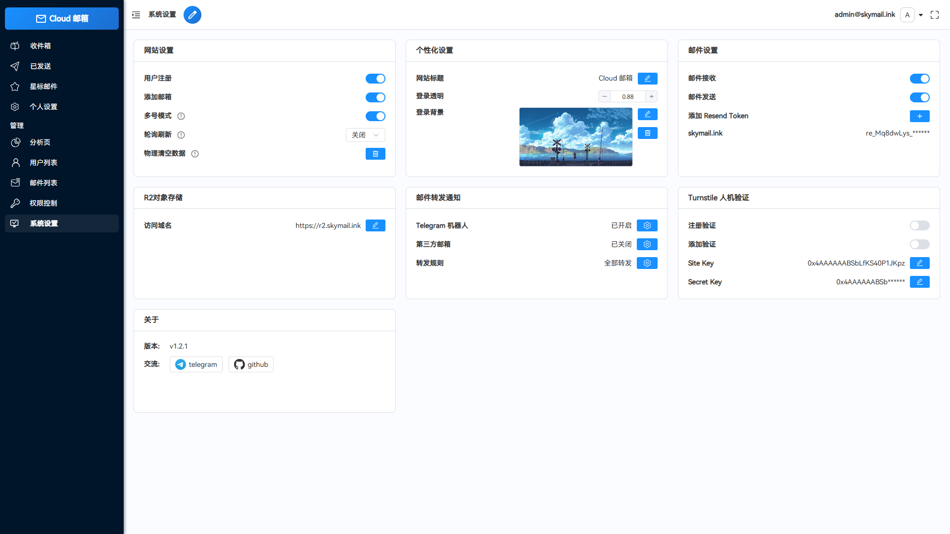 管理员后台界面